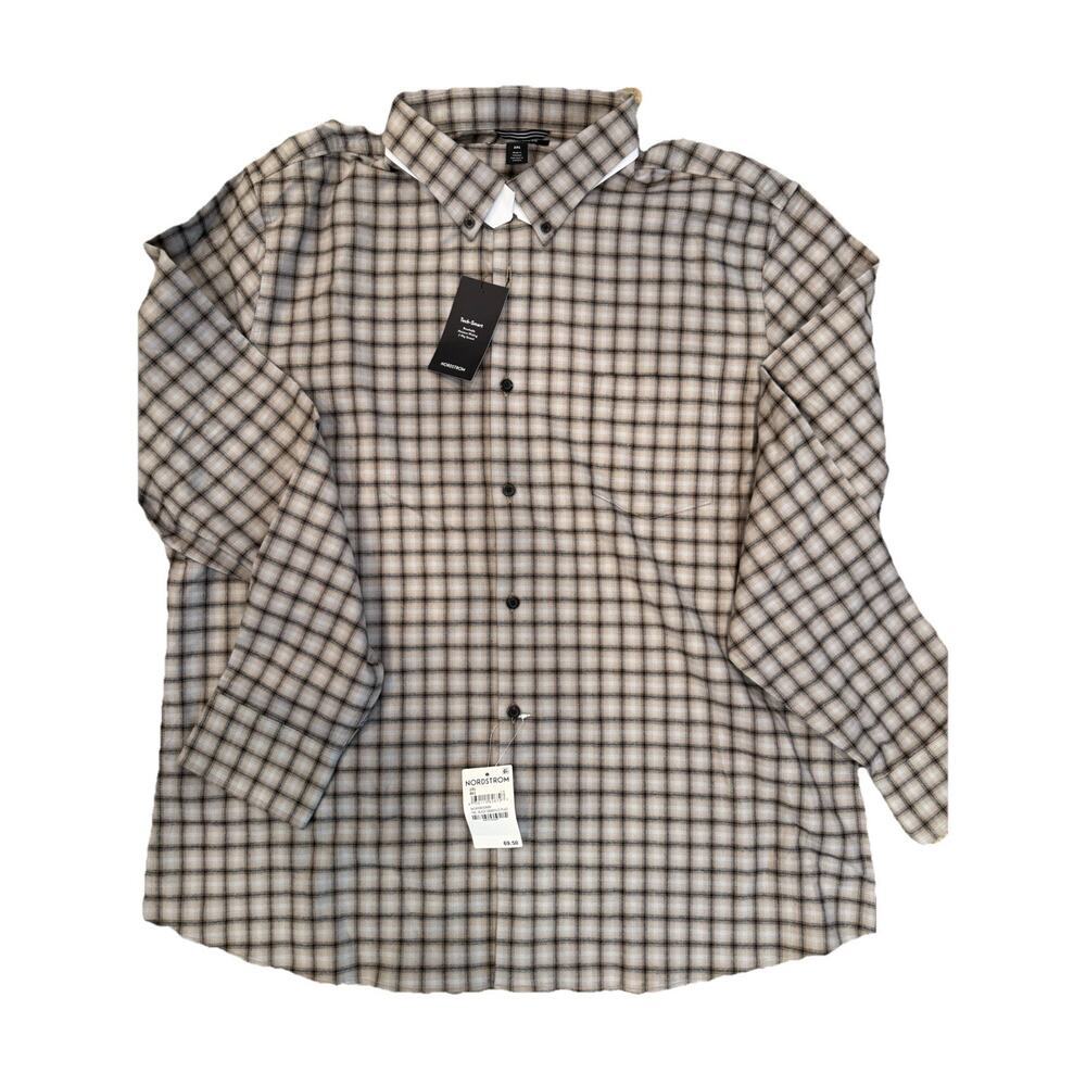 Nordstrom Tech-Smart Breathable Moisture Wicking 2-Way Stretch Button Down 2XL